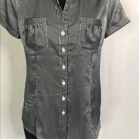 BCBGMaxAzria Striped Silken Button Down Blouse - Women’s S - Picture 4 of 7